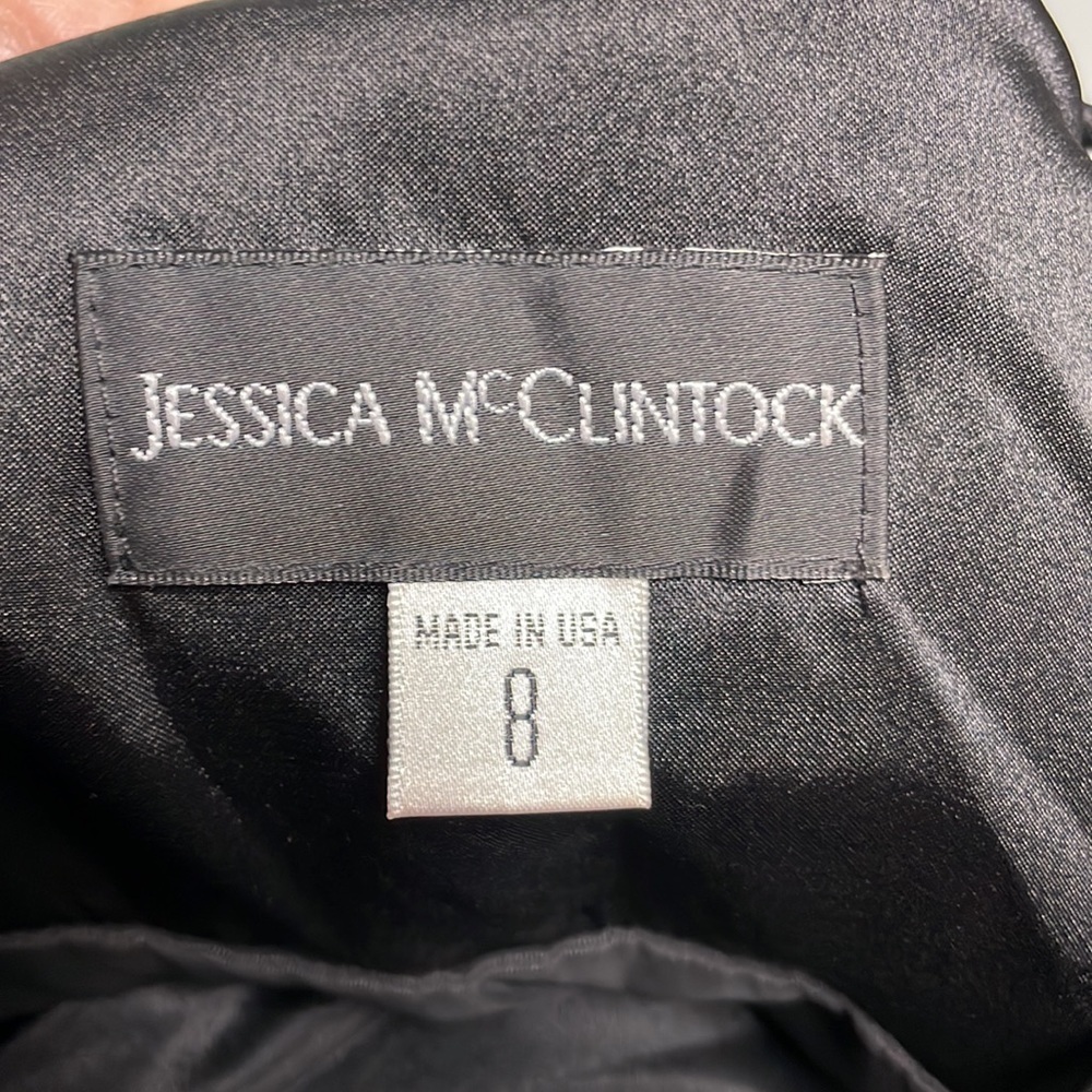 Jessica McClintok Vintage Black Lace Spaghetti Strap Dress size 8 - Picture 7 of 8